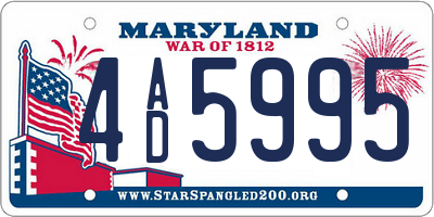 MD license plate 4AD5995