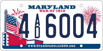 MD license plate 4AD6004