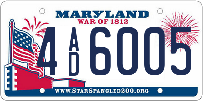 MD license plate 4AD6005
