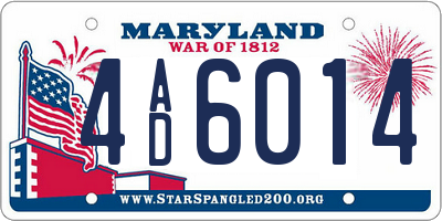 MD license plate 4AD6014