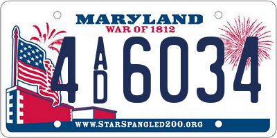 MD license plate 4AD6034