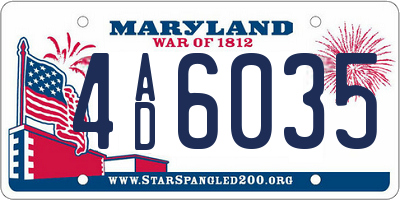 MD license plate 4AD6035