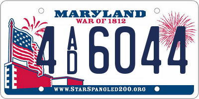 MD license plate 4AD6044