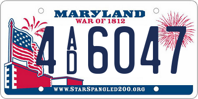 MD license plate 4AD6047