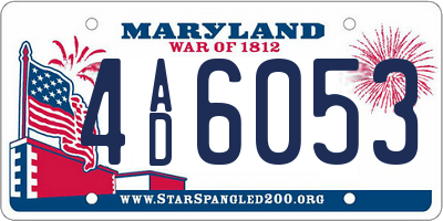 MD license plate 4AD6053