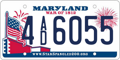 MD license plate 4AD6055