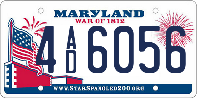 MD license plate 4AD6056