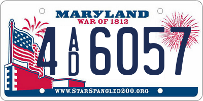 MD license plate 4AD6057