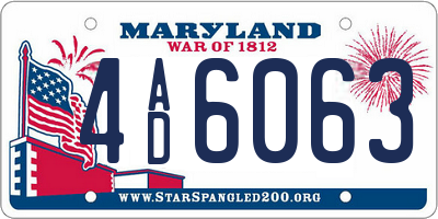 MD license plate 4AD6063