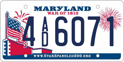 MD license plate 4AD6071