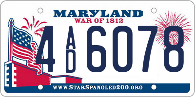 MD license plate 4AD6078