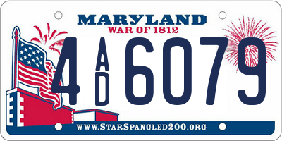 MD license plate 4AD6079
