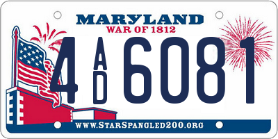 MD license plate 4AD6081