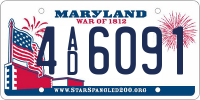 MD license plate 4AD6091