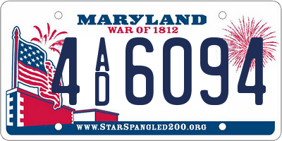 MD license plate 4AD6094