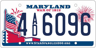 MD license plate 4AD6096