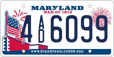 MD license plate 4AD6099