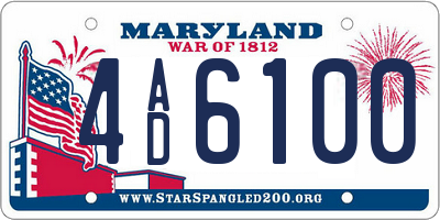 MD license plate 4AD6100