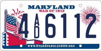 MD license plate 4AD6112