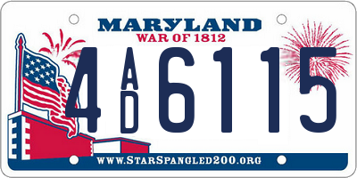 MD license plate 4AD6115