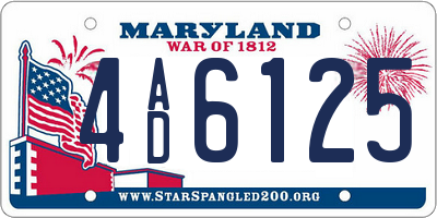 MD license plate 4AD6125