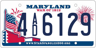 MD license plate 4AD6129