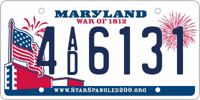 MD license plate 4AD6131
