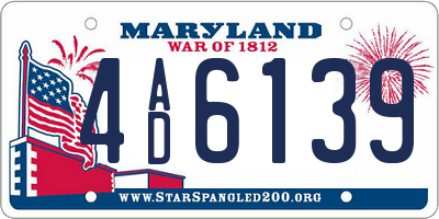 MD license plate 4AD6139