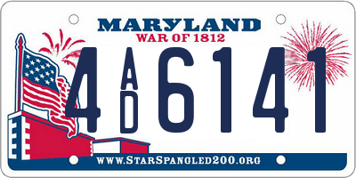 MD license plate 4AD6141