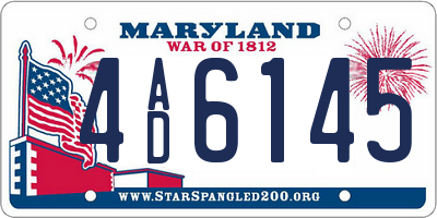 MD license plate 4AD6145
