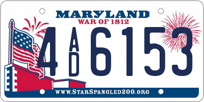 MD license plate 4AD6153