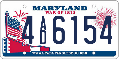 MD license plate 4AD6154