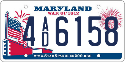 MD license plate 4AD6158