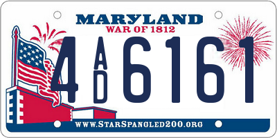 MD license plate 4AD6161