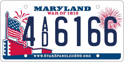 MD license plate 4AD6166