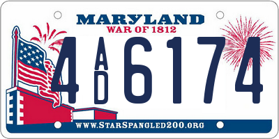 MD license plate 4AD6174