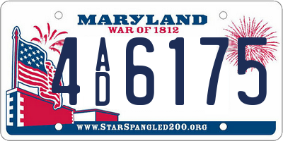 MD license plate 4AD6175