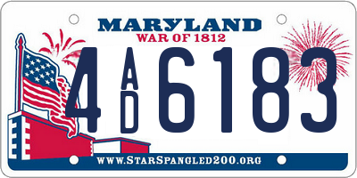 MD license plate 4AD6183