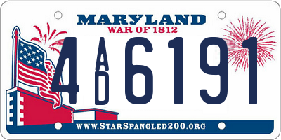MD license plate 4AD6191