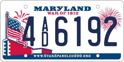 MD license plate 4AD6192