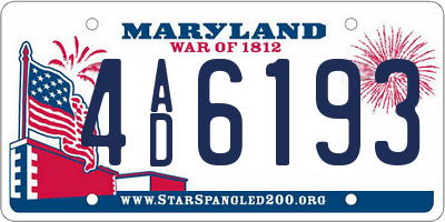 MD license plate 4AD6193