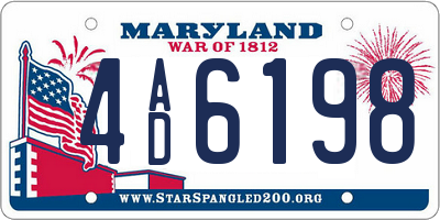 MD license plate 4AD6198