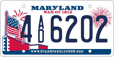 MD license plate 4AD6202