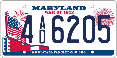 MD license plate 4AD6205