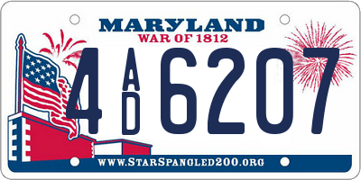 MD license plate 4AD6207