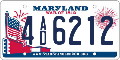 MD license plate 4AD6212