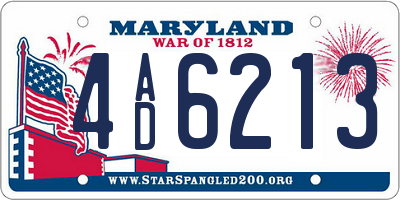 MD license plate 4AD6213