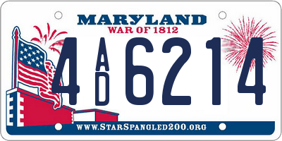 MD license plate 4AD6214