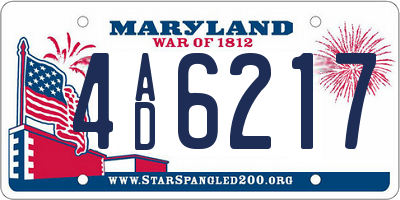 MD license plate 4AD6217