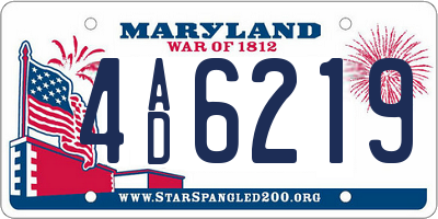 MD license plate 4AD6219
